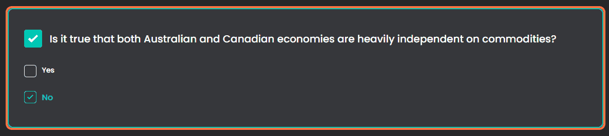 Is it true that both Australian and Canadian economies are heavily independent on commodities